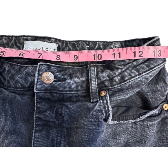 Made and Loved LOFT Jeans Women Black Curvy Straight Crop Size 2/26 High Rise - Picture 11 of 13
